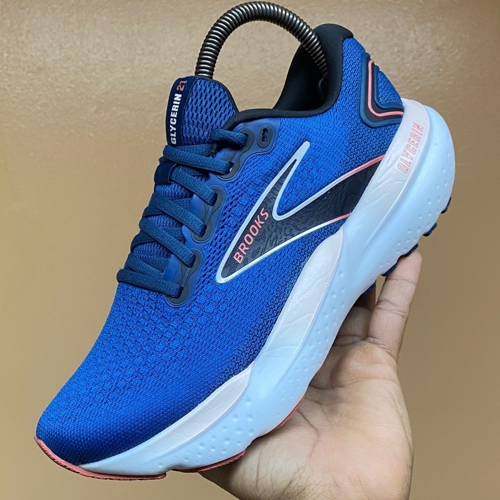 Brooks Glycerin 21 Women’s Running Sneakers “Blue/Icy Pink/Rose” Size 7.5 Wide - Picture 10 of 17